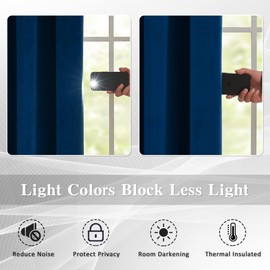 MASWOND Extra Long Velvet Blackout Curtains 20ft Length - Thermal Insulated Solid Color Drapes for High Ceilings, 2 Story Living Room 52" W x 240" L, 1 Panel, Dark Blue