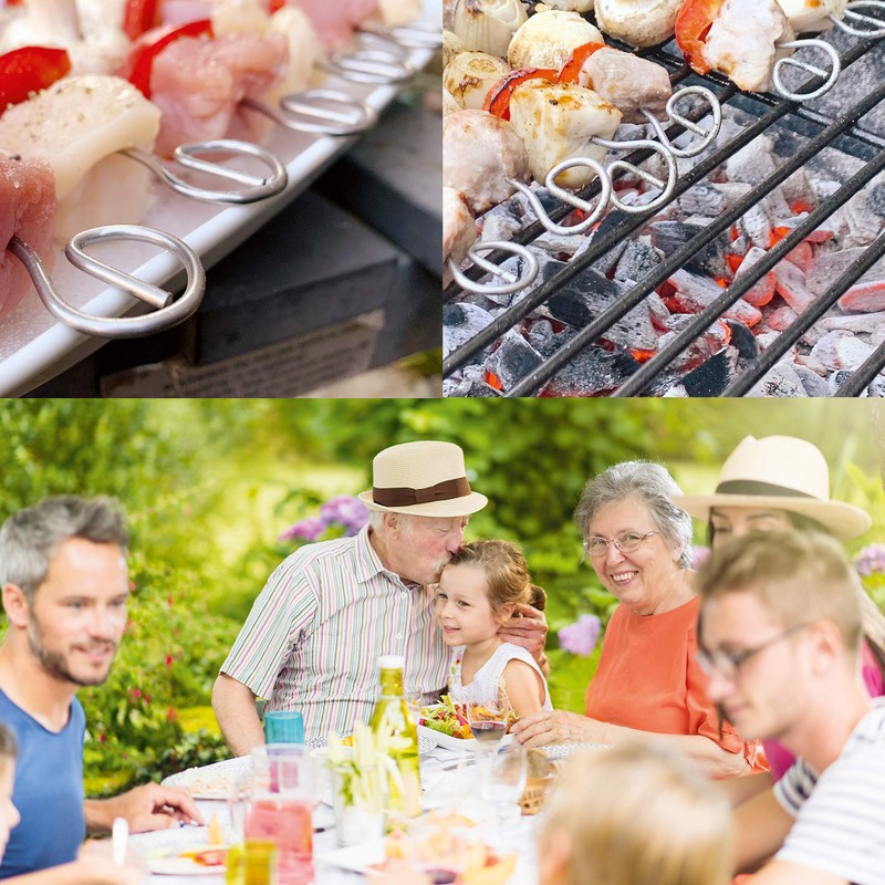 Barbecue Skewers Set of 10 - 210 mm Stainless Steel