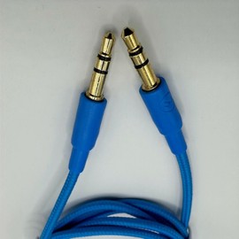 LockMingle 3.5mm Auxiliary Audio Cable, 1m Braided Nylon, Gold-Plated Connectors, Blue