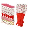 Myungjin 5 pairs of long brushed rubber gloves/winter gloves for kimchi dressing/latex / 명진 롱기모고무장갑5켤레/겨울철 김장용장갑/라텍스