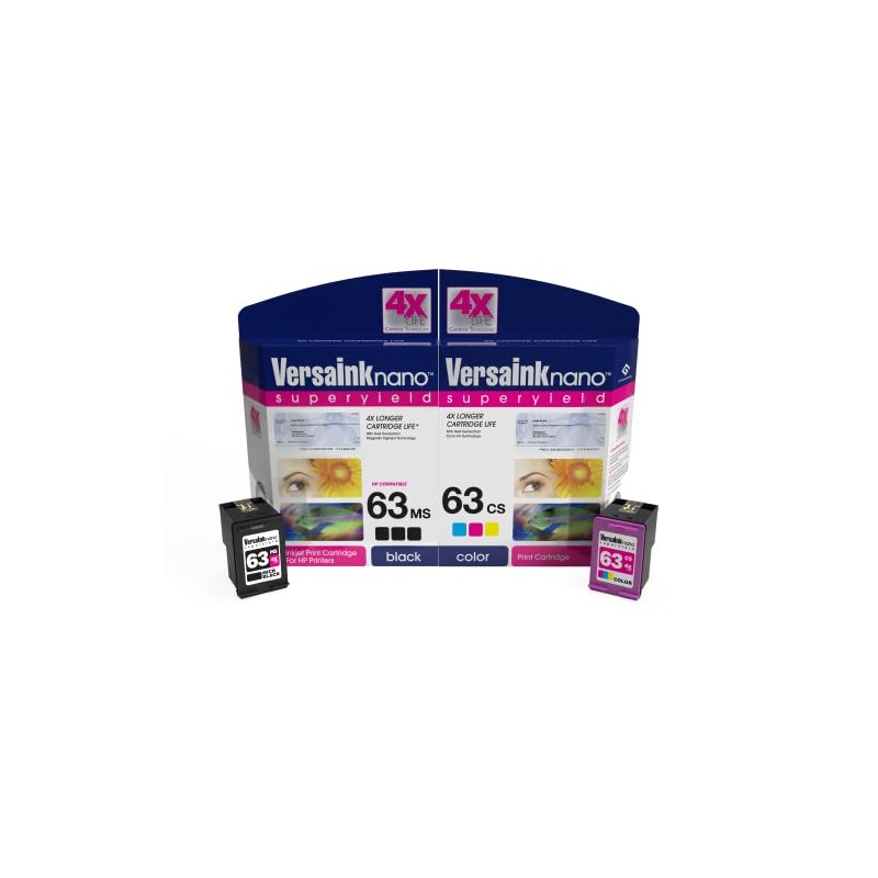 VersaInk-Nano HP 63 MS Black MICR Ink Cartridge for Check