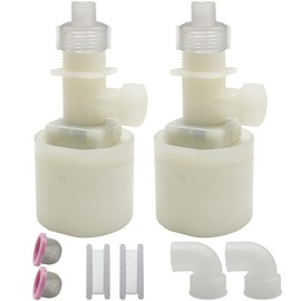 Water Float Valve, Water Level Control Water Tank Traditional Float Valve Upgrade 2 PCS（1/2" to 1/4", up inlet）
