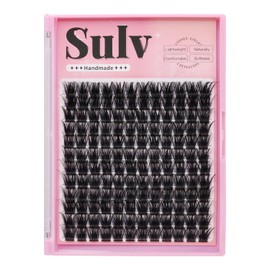 Sulv Lash S01# Color Black D Curl 144pcs 8mm,10mm,12mm,14mm,16mm,18mm,20mm to Choose Lashes Clusters Eyelashes Extensions Lash Clusters Diy Eyelash Extensions Individual Lashes Cluster Wispy (WS-12MM)