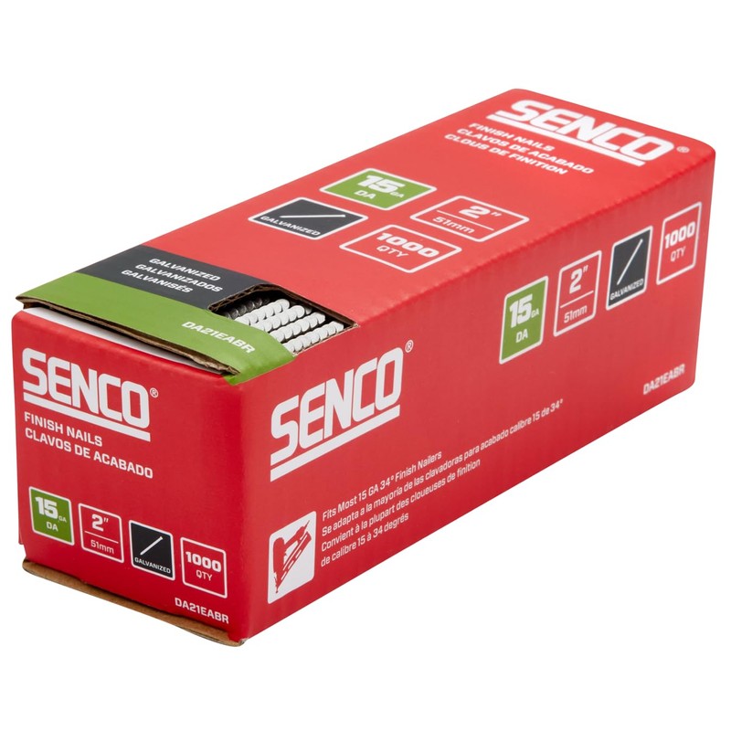 SENCO DA21EABR 2" 15 Gauge Angled Finish Nails, Galvanized Finish