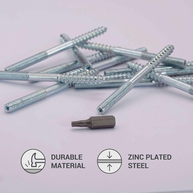 SKIR'CO (10 pcs) Hanger Bolts M6 x 80 mm, Double