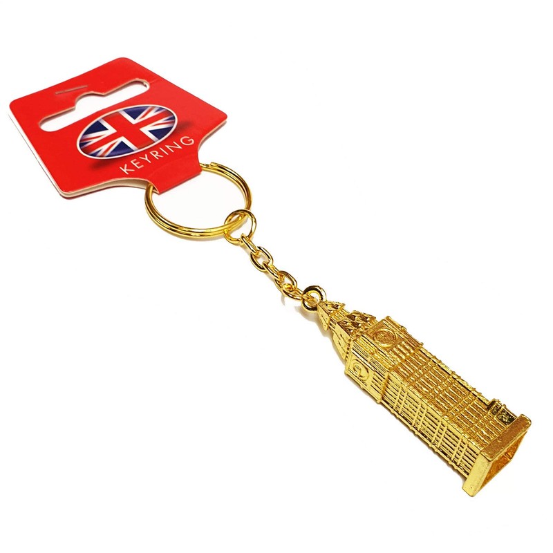 London Souvenir/ Gift Die Cast Metal Keyring - 3D Gilt