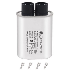 Tnisesm Microwave Capacitor 0.91uF 2100V, High Voltage Capacitor 1/4" Standard Terminal Connection Pin, Compatible with Whirlpool etc.