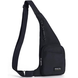 Seoky Rop Sling Bag for Men Women Slim Personal Purse Pocket Small Anti-Thief Crossbody Chest Bag for Travel Hiking Black