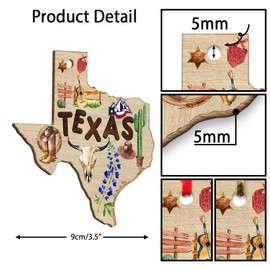 Texas Ornament, Texas Christmas Ornament, Keepsakes for Family Friends on Christmas Birthday, Housewarming Gifts for Neighbors Colleagues Boss, Wood Gift Decorations (02)