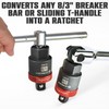 CROM Breaker Bar Ratchet Adapter - Ratcheting Adapter Converts Sliding