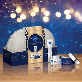NIVEA Feel Rejuvenated Advanced Anti-Age Skincare Gift Set, Women's Gift Set Includes Anti-Age Day Cream, Night Cream and Eye and Lip Contour Cream