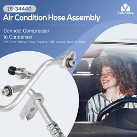 15-34440 Air Conditioning Compressor and Condenser Hose Assembly Replacement For Buick Enclave 2008-2012 Chevy Traverse 2009-2012 GMC Acadia 2007-2012 Saturn Outlook 2007-2010