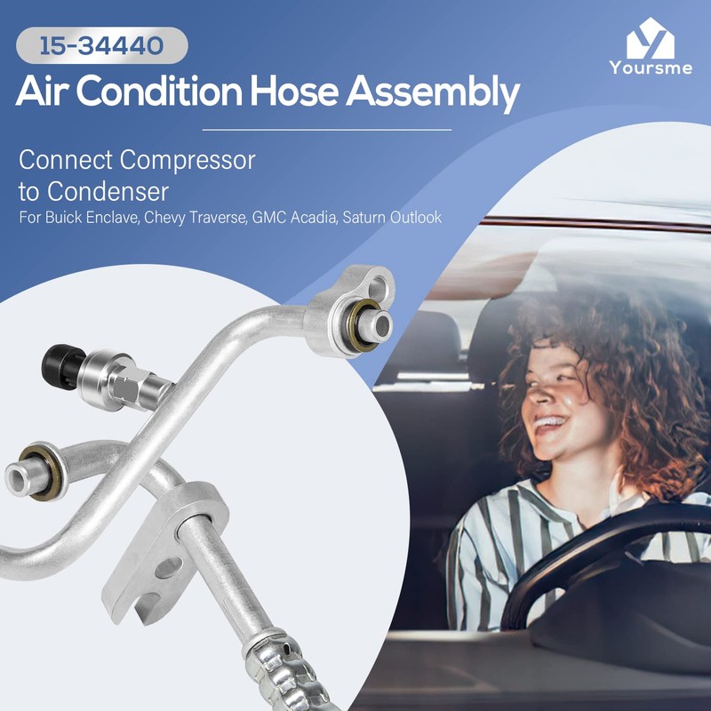 15-34440 Air Conditioning Compressor and Condenser Hose Assembly Replacement For