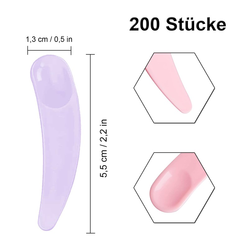 200 Pieces Mini Cosmetic Spatula, Cream Spatula Spoon, Cosmetic Mask