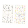 Vaguelly 2 Sheets Embossed Marguerite Nail Art Stickers for DIY