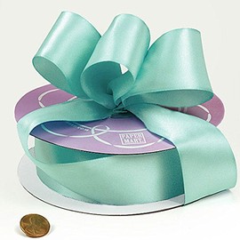 Light Aqua Single Face Satin Ribbon 7/8" X 100 Yards