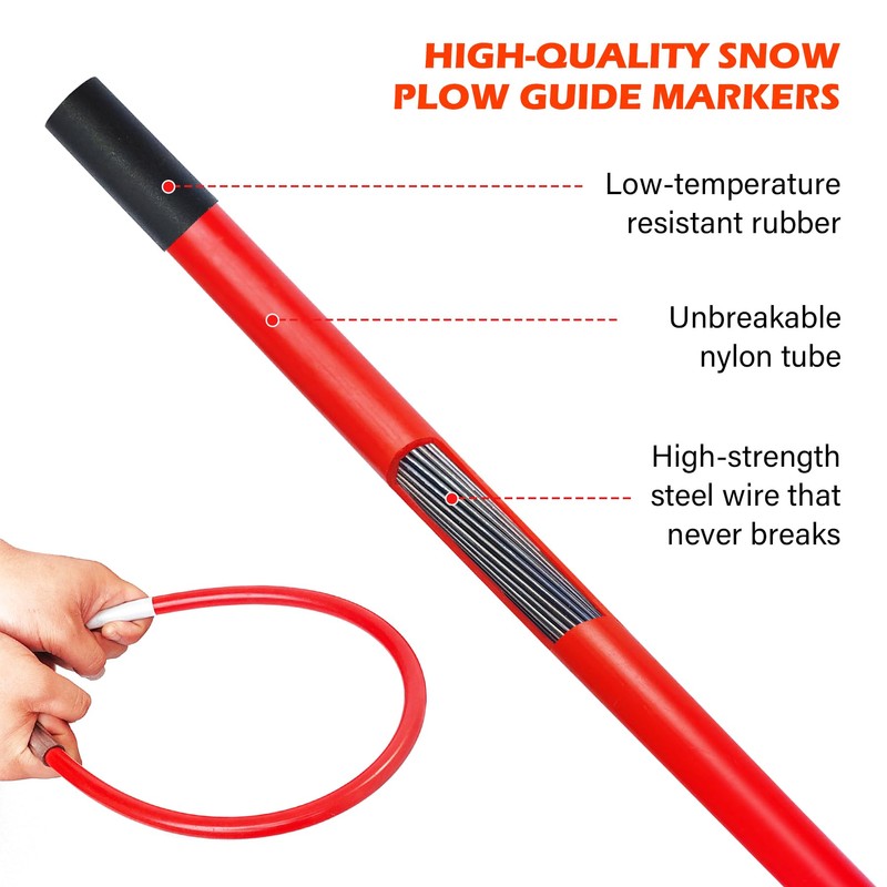 Snow Plow Blade Markers/Guides Kit 27" 304L Stainless Steel Base