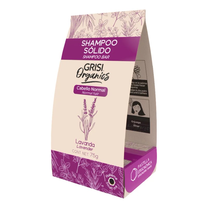Grisi Organics, Shampoo Sólido Lavanda, 75 Gr