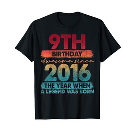 9 Year Old Gifts Vintage 2016 Limited Edition 9th Birthday T-Shirt
