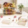 2-Tier Stackable Wire Basket with 2 Banana Hooks, Pantry Organizer