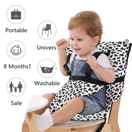 Vine Easy Seat Portable Travel High Chair | Adjustable Safety Washable | Toddler High Chair Seat Cover | Practical Travel High Chair Fits In Your Handbag (White)