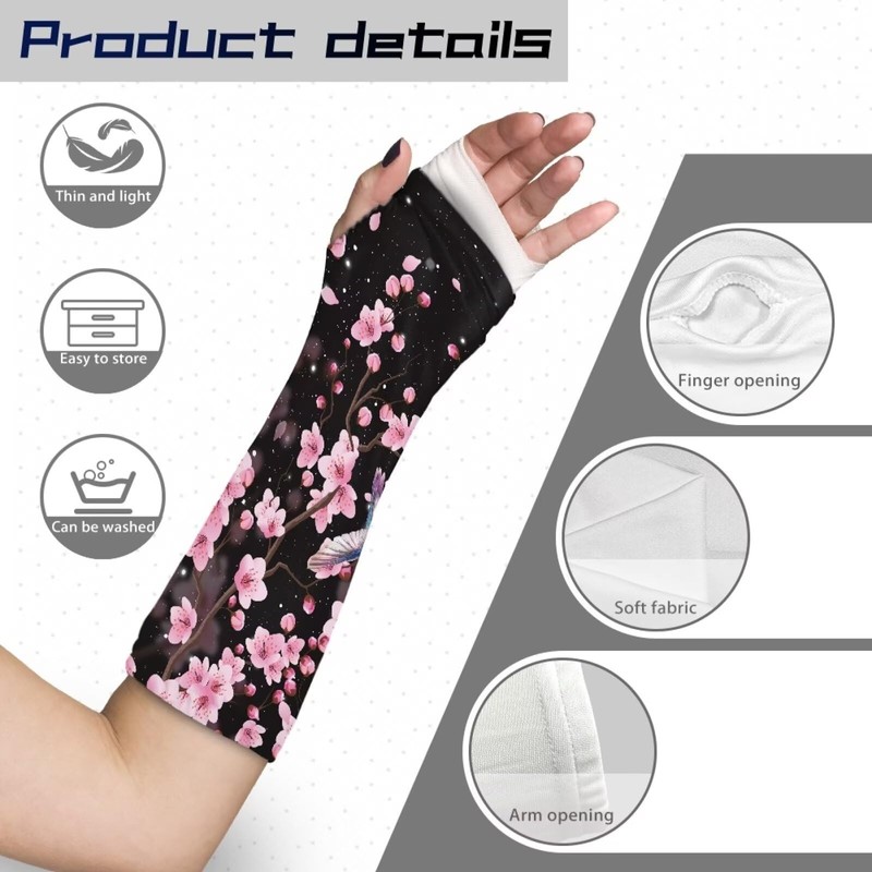 Luarisgur Arm Cast Cover Cherry Blossoms Cast Scratcher for Arm