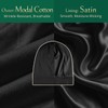 Joyhabit Satin Bonnet for Sleeping, Black, Breathable Modal Cotton Outside