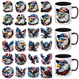 Dorsbaby Eagle 24 PCS UV DTF Stickers for 16oz Tumblers Glass Cans for Mugs Notebooks High Viscosity Cup Wraps