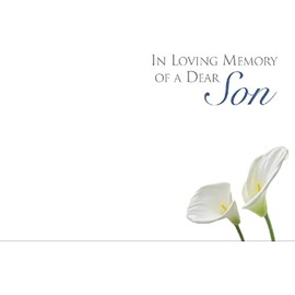 ShredAstic Small Florist Funeral Memorial Message cards 6 x 9 cm with weatherproof Cello bag (9. In Loving Memory of a Dear Son, 5 cards / 5 cello bags)