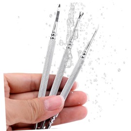 Mikinona Essential Manicure Tools 3pcs Dead Skin Forks Cuticle Remover Set Nail Art Tools Stainless Steel for Clean and Neat Nails