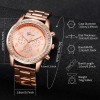 Set Regalo Mujer Reloj Collar Anillo Aretes Oro Rosa Rose