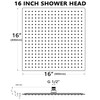 Rainfall Shower Head in Gold, BSTIIU Extra Large 16 Inch