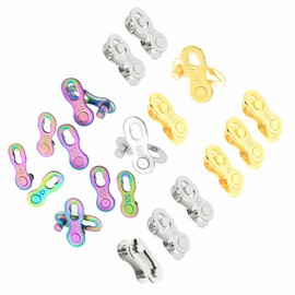 Lotatheta 3 Colors Bike Chain Connectors Master Link 6 Sizes Quick Set of 16 Kinds Missing Link Quick Link Repair Parts Gold Silver Colorful Single Speed + 6/7/8/9/10/11/12 Speed