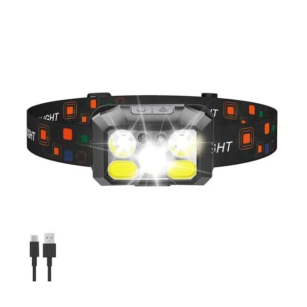 Headlamp Rechargeable LED 1200 Lumens w/ Red & White Light