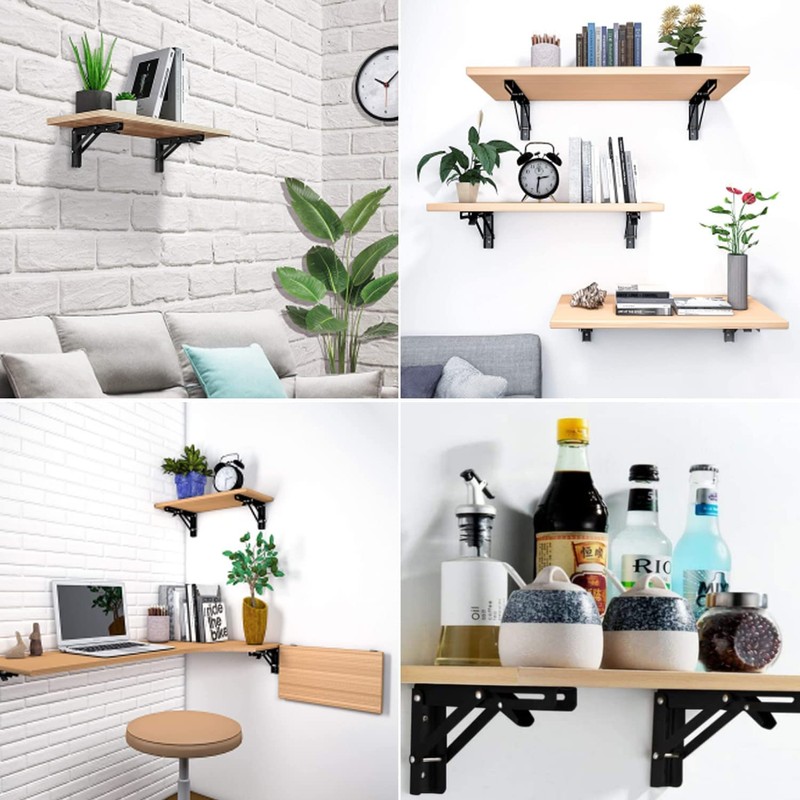 Folding Shelf Brackets 12 Inch, 2pcs Foldable Heavy Duty Shelf
