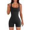 KOEMCY Jumpsuit Women's Short One Piece Bodysuit Seamless Stretch Bodycon