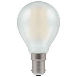 Crompton Lamps - LED Filament Round Dimmable 5W SBC-B15d Pearl Filament (40W Equivalent) 2700K Warm White 470lm - 1 bulb
