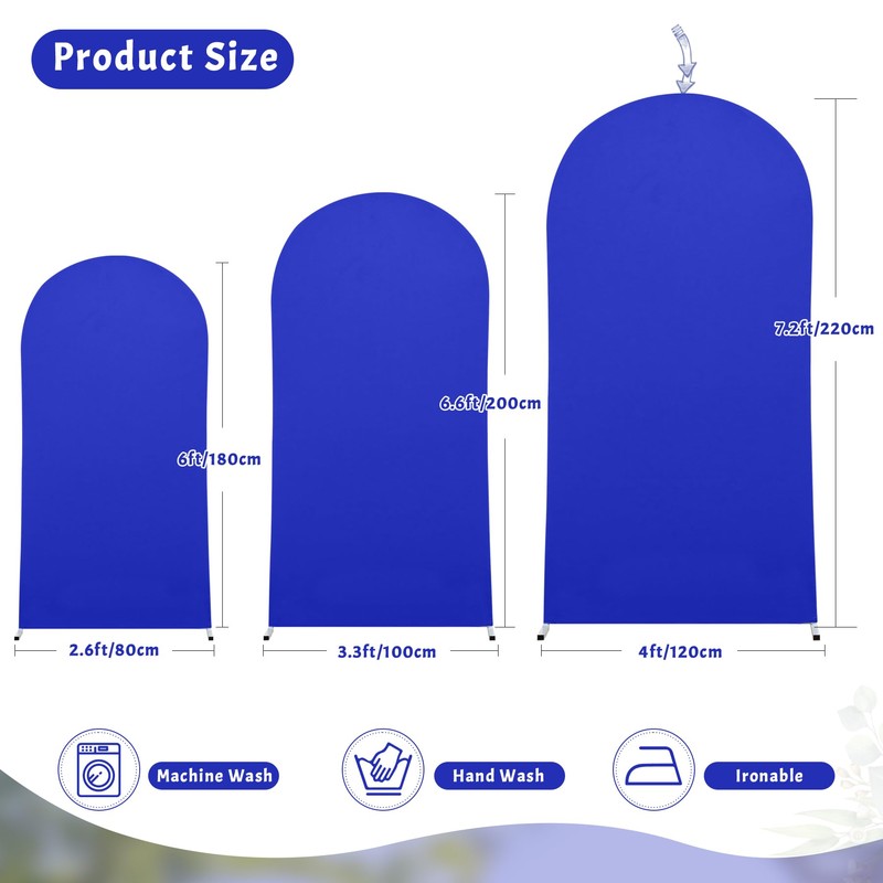 Royal Blue Spandex Fitted Wedding Arch Stand Cover 7.2FT Round