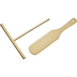 Westmark Woody Crepe Spatula and Dough Spreader - Practical Set for Effortlessly Making Delicious Crepes and Thin Pancakes - Wood, 2-Piece