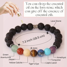 PYRAWS Granddaughter Gifts from Grandma & Grandpa | 7 Chakra Bracelet Natural Stone | Bead Bracelets for Teens | Little Girls' Jewelry | Gifts for Teen Girls | Baptism Gifts for Girl | Birthday Gifts