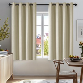 Deconovo Deconovo Room Darkening Curtains Beige Super Soft Window Treatment Thermal Insulated Eyelet Room Darkening Curtains for Livingroom 46 x 54 Inch 2 Panels