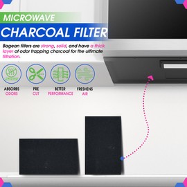 Microwave Vent Filter 10.3" x 7.1" Fits Whirlpool Kitchen Aid KMLS311HSS1 WML75011HZ1 - Whirlpool Microwave Filter Replacement Sheet - Activated Charcoal Filters Removes Odors and Freshens the Air (2)