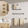 FORIOUS Black Towel Bar for Bathroom Wall, 24 Inch Stainless