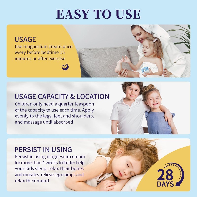 Magnesium Lotion For Kids & Babies, Bedtime Cream For Sleep,