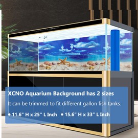 XCNO Fish Aquarium Background Poster Beach Fish Backdrop for Aquarium 10 20 Gallon Tank Wallpaper Fish Tank Background Double Sides Fish Tank Stickers