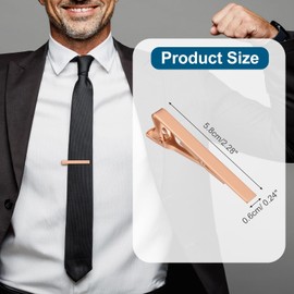 PATIKIL Tie Clip for Men, Necktie Bar Pinch Clips with Gift Box for Regular Ties Wedding Business Valentine's Day Father's Day Anniversary, Rose Gold