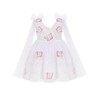 Infant Butterfly Lace Tulle Dress Bow Tulle Sleeve Baby Flower