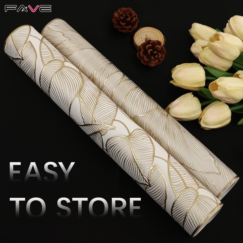 FAVE Gold Table Runner 35.5 Inches Table Runner Waterproof