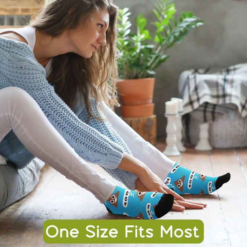 The Flair Shoppe Poop Emoji Crew Socks - Crazy Dress
