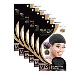 (6 Pack) Qfitt - Mesh Dome Style Wig Cap #5011